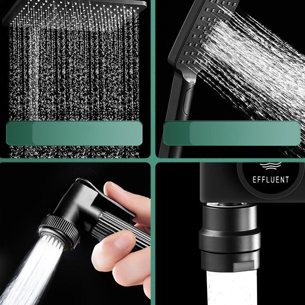 Modern Adjustable Water Flow Shower Faucet Shower Arm Hose Shower System on Wall