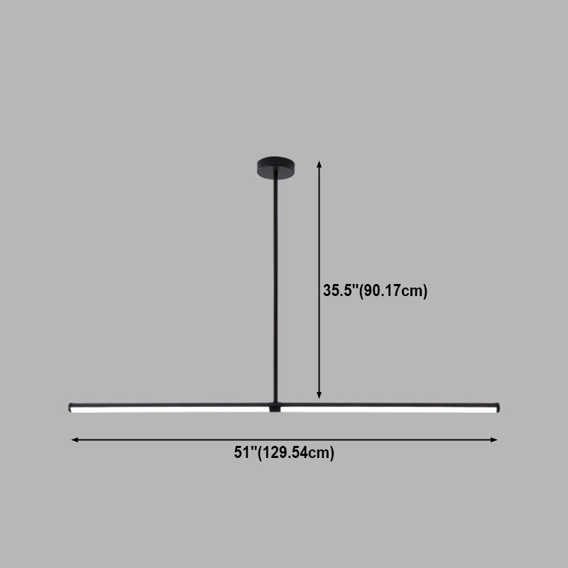 Modern Linear LED Island Light 1-Head Restaurant Pendant Lamp with Acrylic Shade