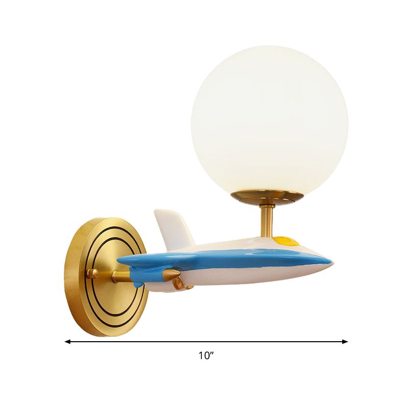 Living Room Sphere Wall Light with Airplane Glass Resin Contemporary Sconce Light