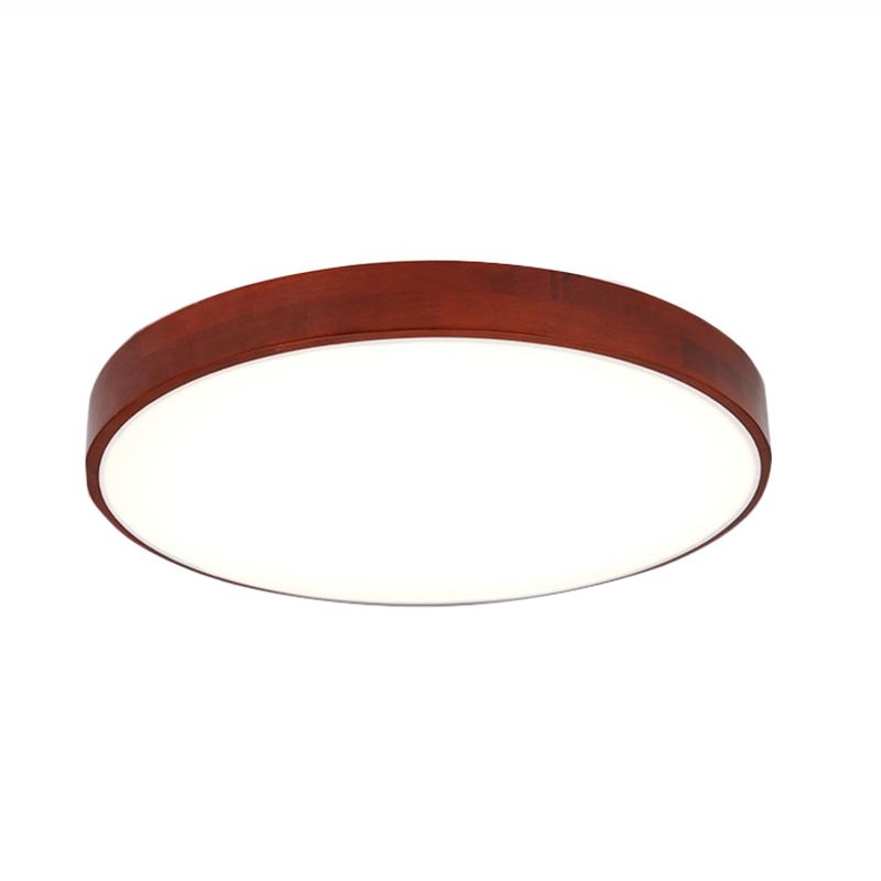 Round Flush Ceiling Light Fixture Modern 1-Light Brown Flush Mount Lamp with Acrylic Shade