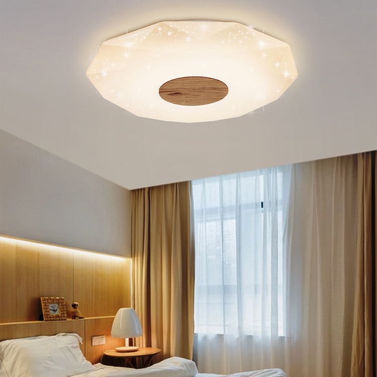 Bois Geometric Flush Ceiling Light Modern 1 Light Flush Ceiling Light Fixtures in Brown