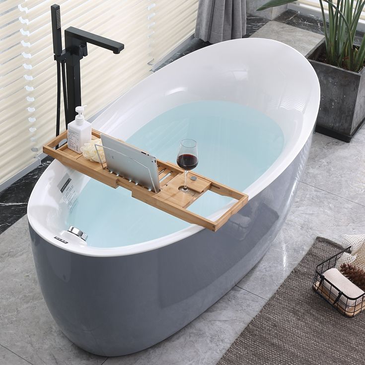 Modern 25.2-inch Tall Acrylic Bathtub Freestanding Soaking Bath (Board not Included)
