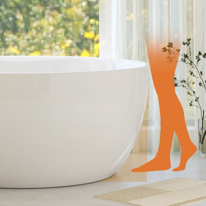Modern Round Acrylic Bathtub Center Drain and Overflow Trim Tub