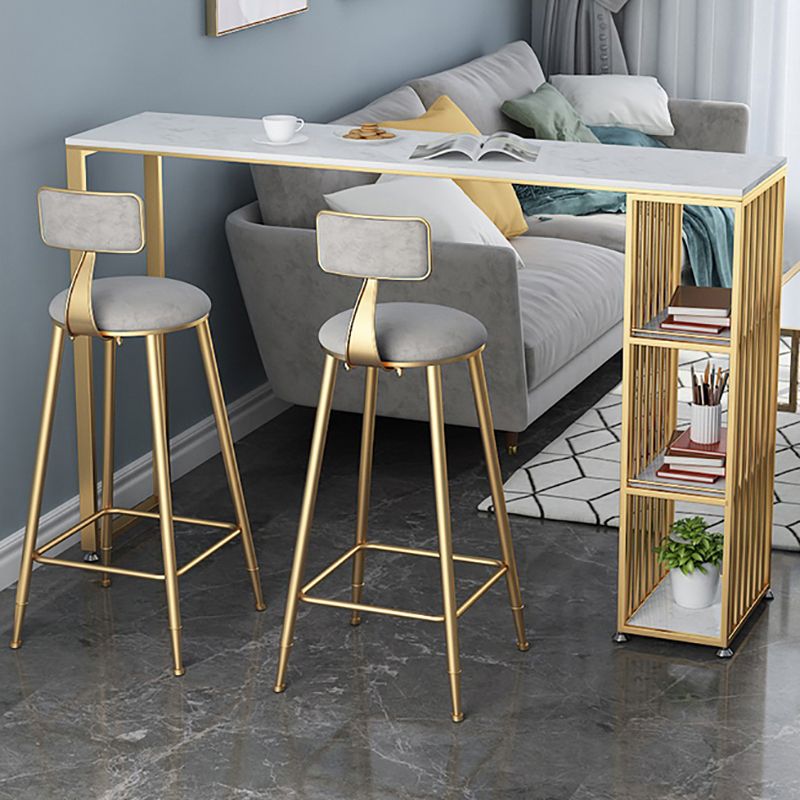 Mesa de barra de pub de mármol con rectángulo glammamam