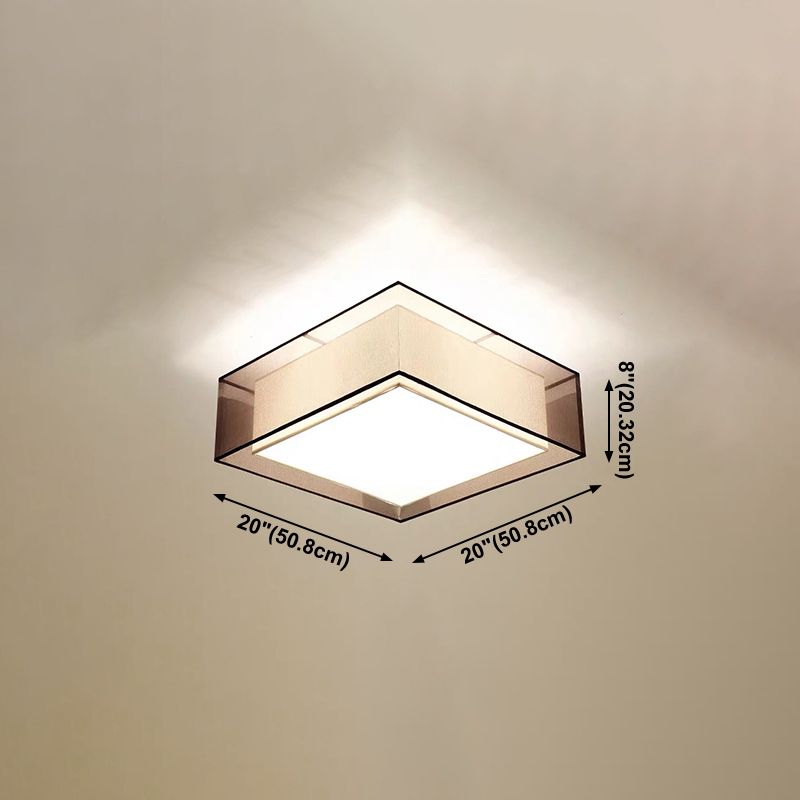 Lampe de plafond d'ombre de tissu de lumière affleurante de Style asiatique pour la salle à manger de salon