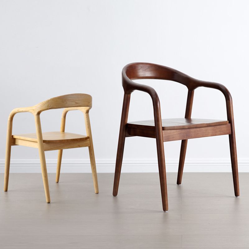 Solid Wood Dining Chairs Nordic Style Open Back Dining Chair