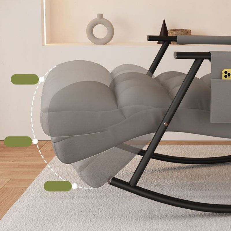 Classic Tufted Recliner Chair Pure Color Indoor Rocker Chair with Dark legs