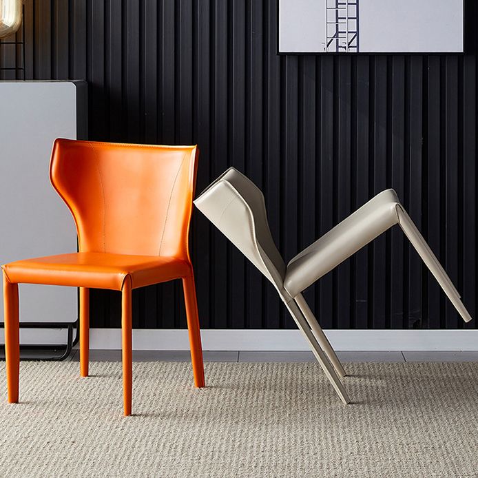 Contemporary Kitchen Wingback Side Chair Armless Dining Chairs