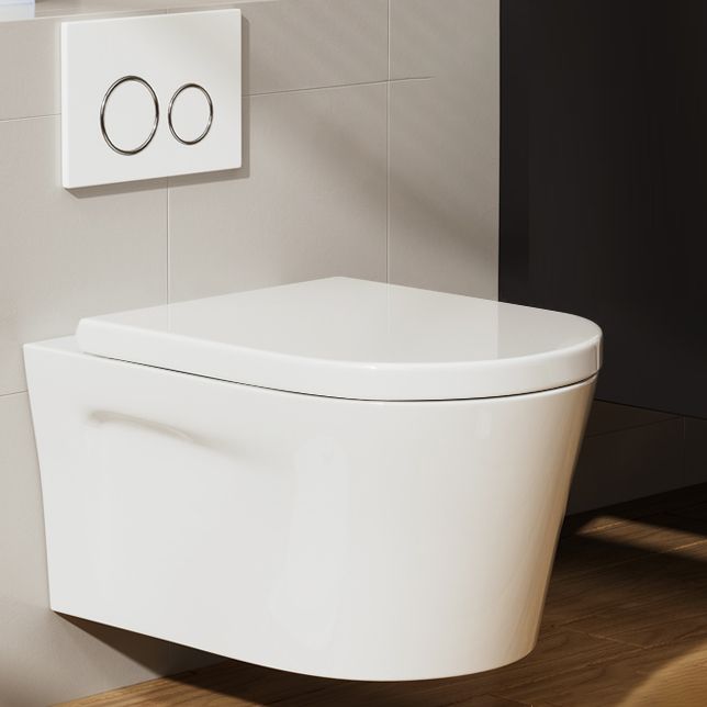 Contemporary Toilet Bowl One Piece Toilet Wall Mount Porcelain Flush Toilet