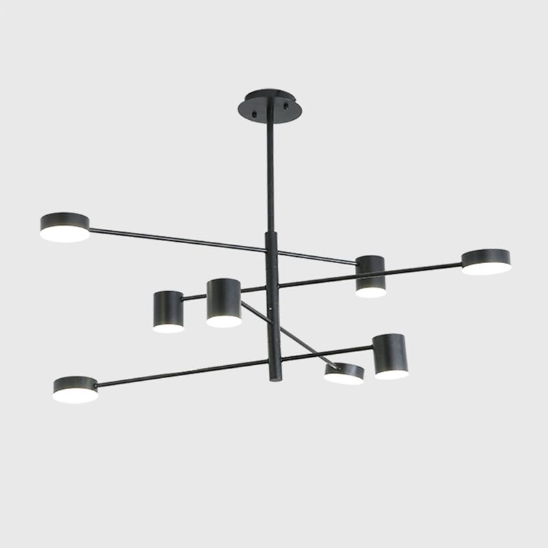 Lámparas de lámparas colgantes de forma de cilindro de estilo moderno 8 luces de lámpara de luz