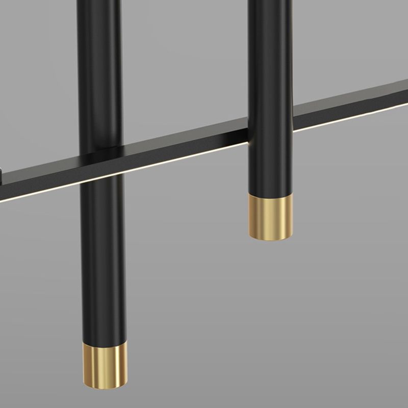 Shaded Dinning Room Island Pendant Light LED Minimalist Island Ceiling Light in Gold-Black