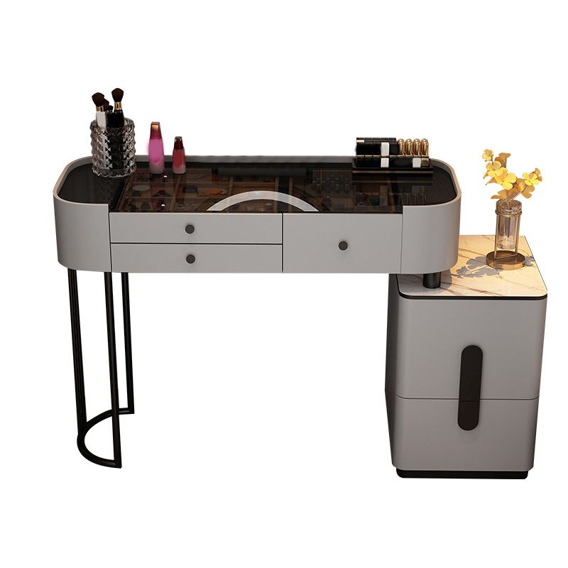 Glass Vanity Dressing Table 15.74" Wide Vanity Tables with 5 Storage Drawers