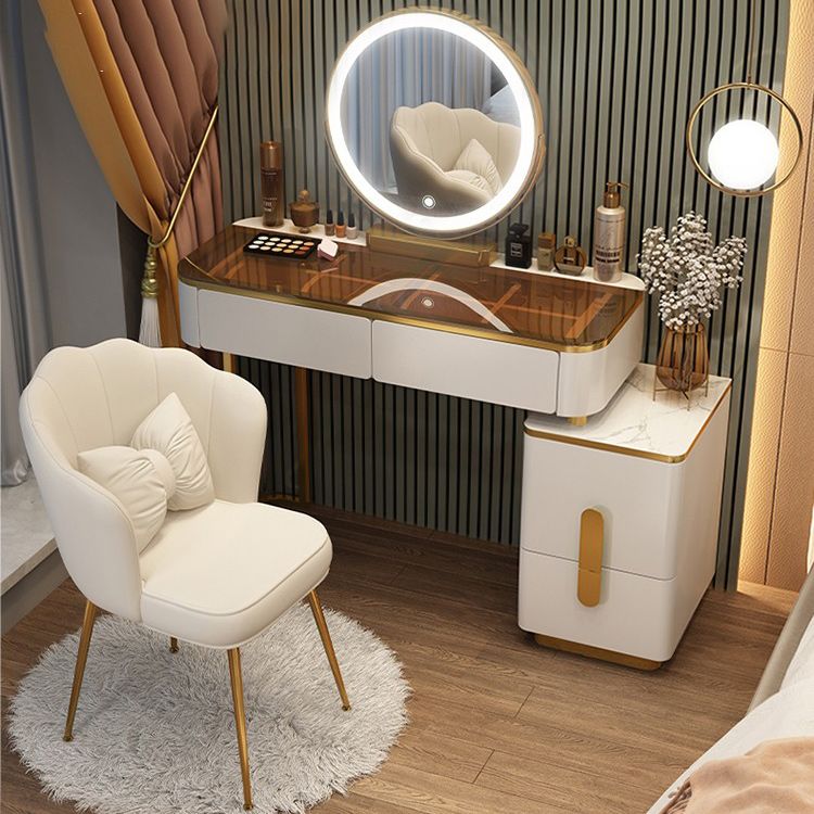 Lighted Mirror Make-up Vanity Luxurious Dressing Table Stool Set