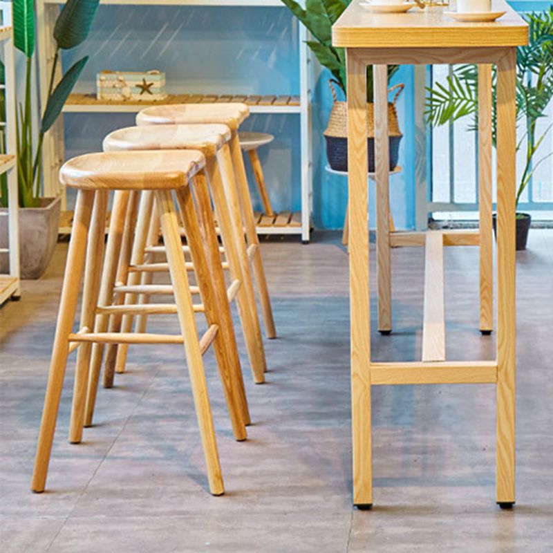 Modern Bar Stool Ash Solid Wood Counter Stool for Dining Room