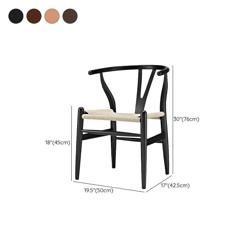 Solid Wood Frame Dining Arm Chair Modern Indoor Chair for Dining Room