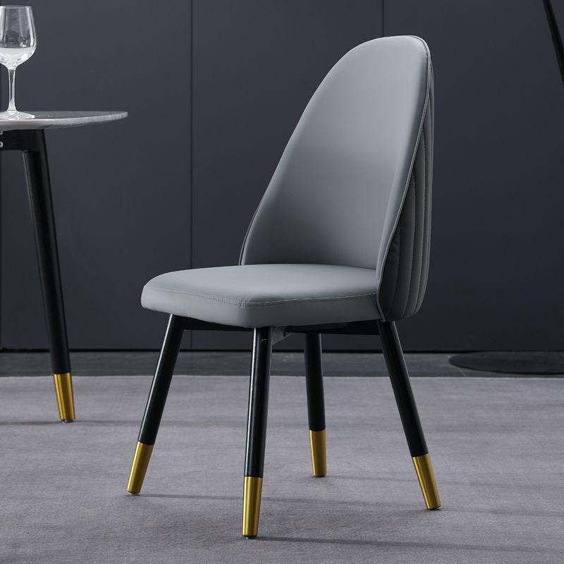 Sillas de comedor de madera Glam, sillas de comedor tapizadas sin brazos para uso doméstico (juego de 2)