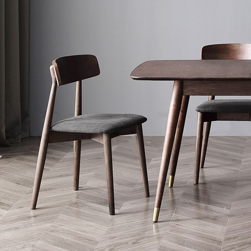 Silla de comedor de madera estilo escandinavo, silla auxiliar de comedor con respaldo abierto (juego de 2)