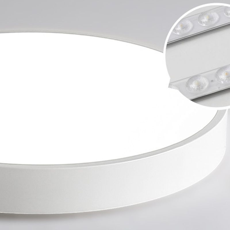 Plafonnier LED de forme ronde macaron fer moderne 1 lumière encastré pour balcon allée