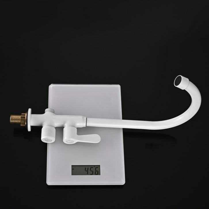 Single Cold Faucet Solid Color High Arc Deck Mounted Bathtub Faucet