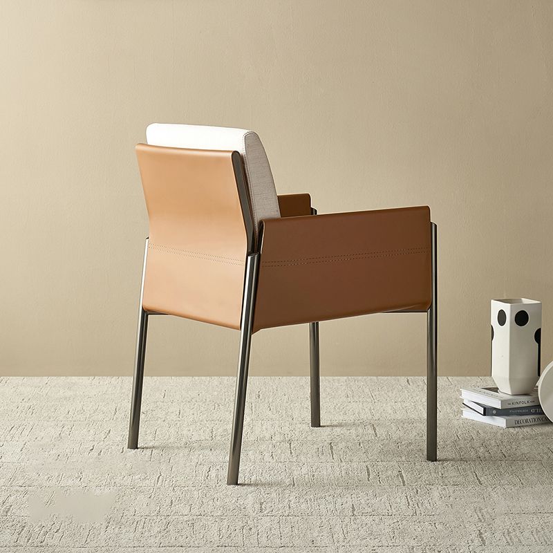 Mid-Century Modern Round Arms Armchair Basic Four Leg Accent Armchair