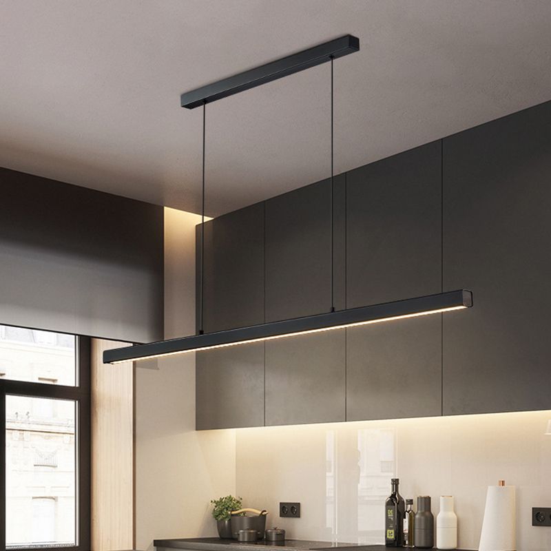 Suspendu de style Long Strip Island Long Light Light pour salle à manger