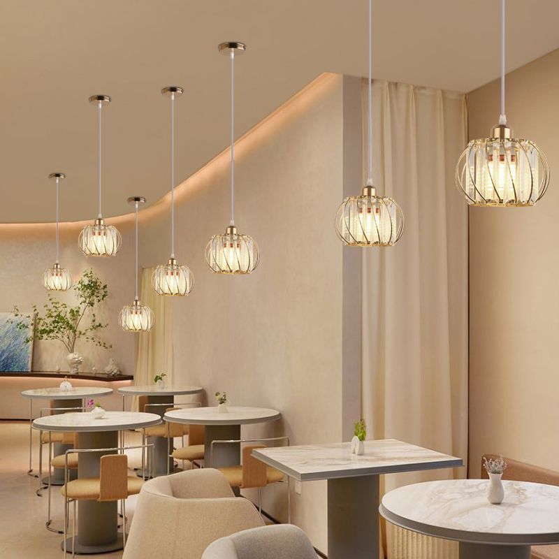 Luminaire pendentif en cristal globe Lumière suspendue minimaliste pour salle à manger