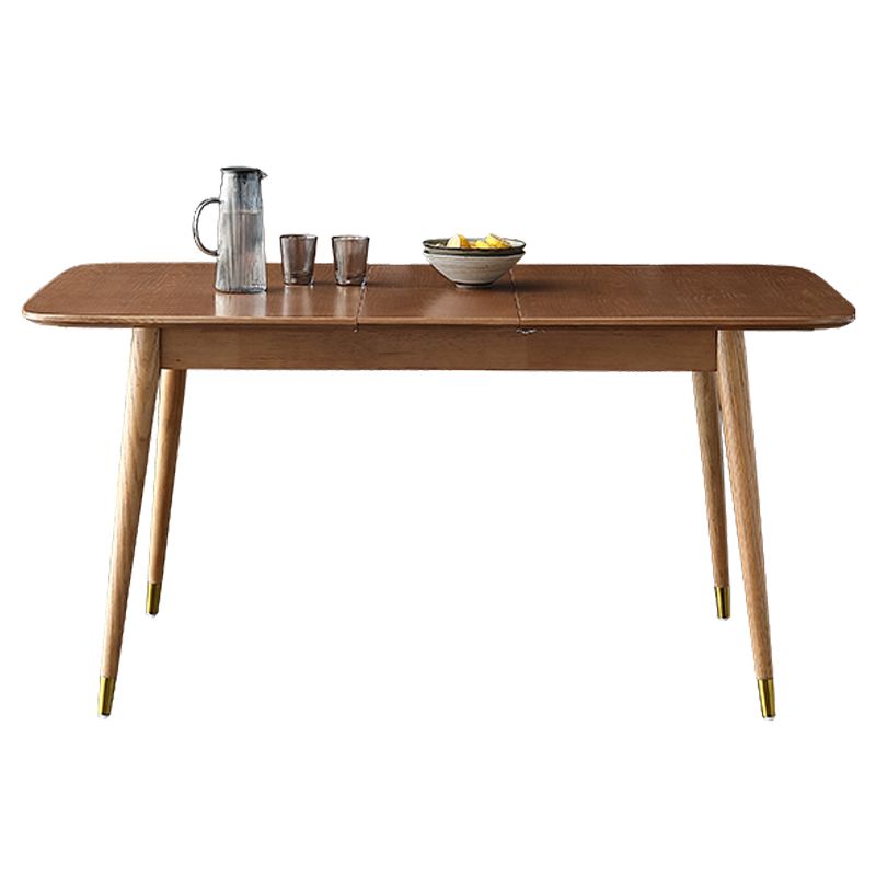 Extendable Ash Wood Table for Restaurant Rectangle Dining Table with 4 Legs