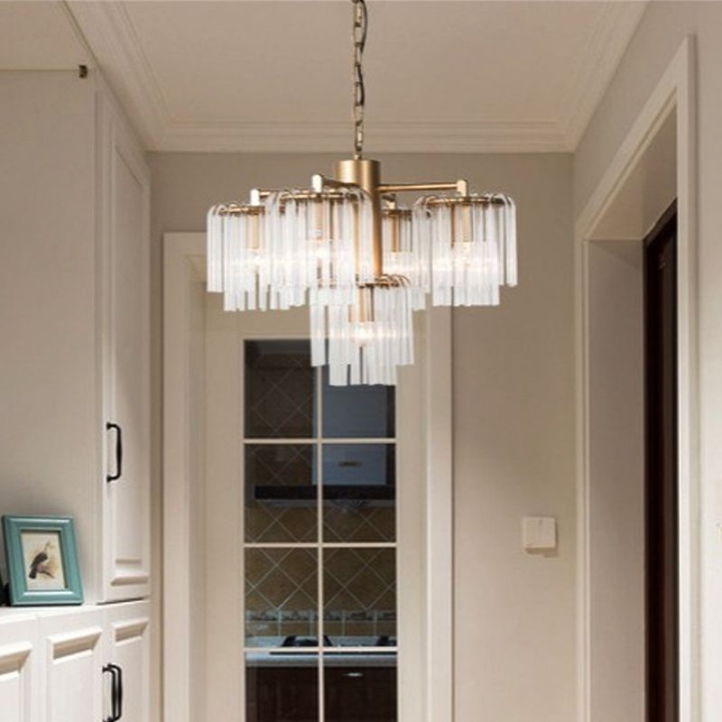 Crystal Circular Chandelier Pendant Light Rustique 6/7/10 LICTES PLAFIER PLAFICE DE CHAMBRE EN GOL