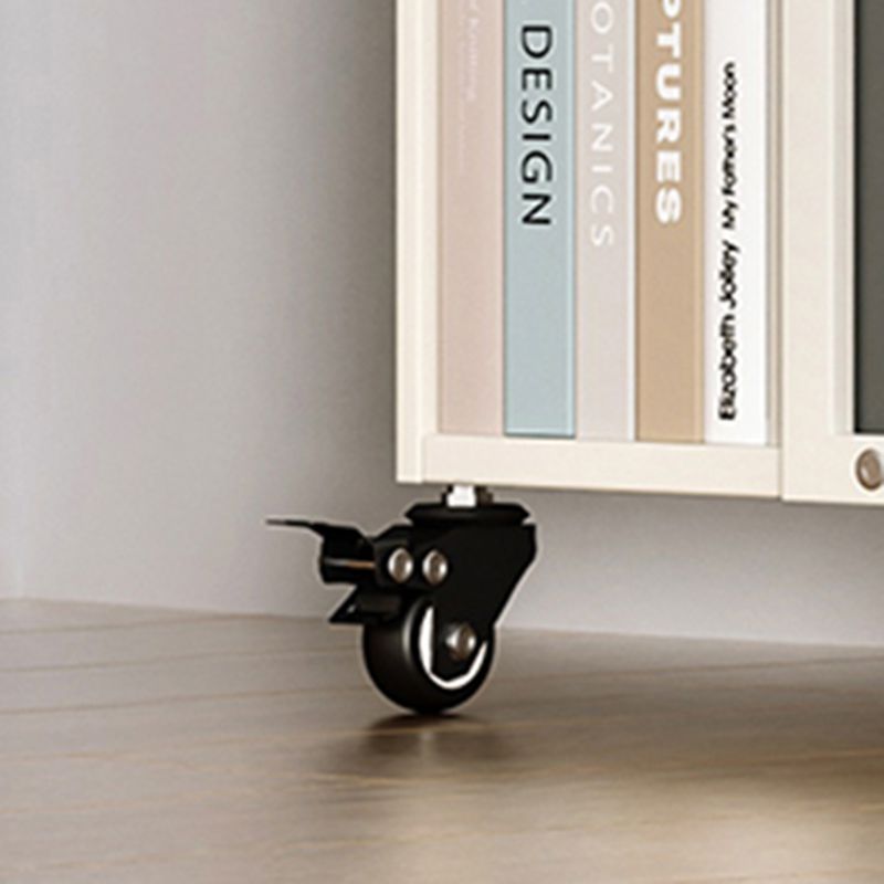 Modern Metal Bookshelf Standard Closed Back Vertical Bookcase in Burnish