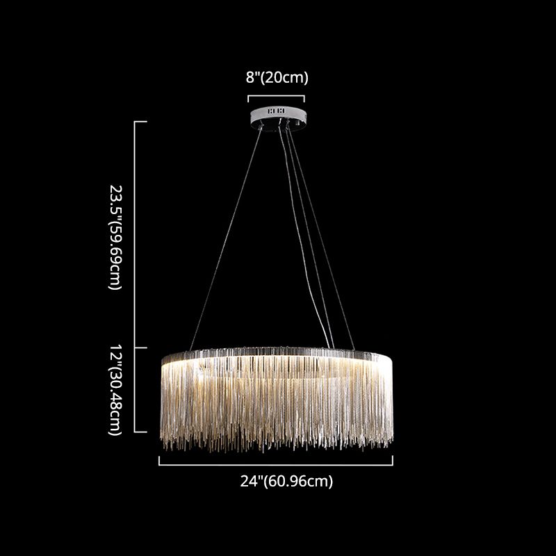 Lámpara de lámpara de lámina de cubierta de metal circular de estilo posmoderno accesorio de iluminación colgante de sala de estar con LED SMD de 3 colores