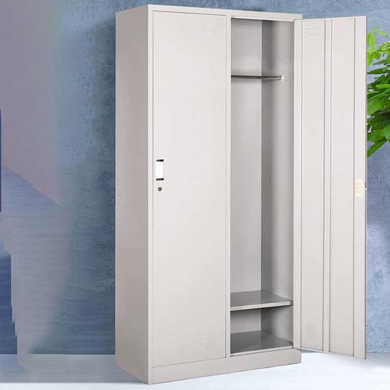 Hinged Wardrobe Cabinet Contemporary Metal Wardrobe Armoire for Bedroom