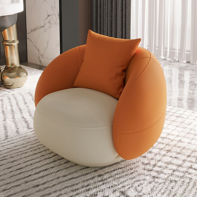 Modern 23.62" H Faux Leather Slope Arm Curved Sofa for Living Room