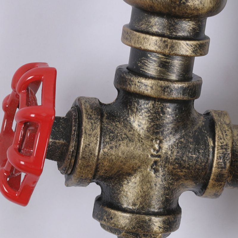 Industrial Metall Wandleuchte Wasserrohr Multi -Licht Wandleuchte für Café