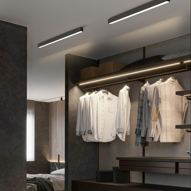 Lineaire inbouwverlichting Eenvoud Metaal zwarte afwerking Inbouw LED-licht voor slaapkamer