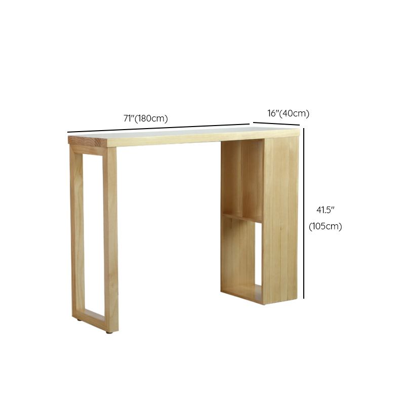 Modern Pine Solid Wood Bar Height Table Rectangle Bar Table for Living Room
