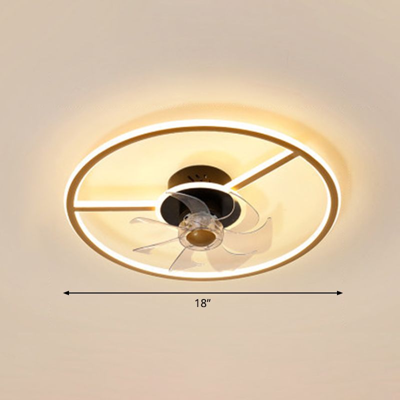 Fernbedienungssteuerung Rechteckige Deckenventilator Lampe zeitgenössische Acryl-Wohnzimmer-LED-LED-LED-Licht mit 7-Blatt