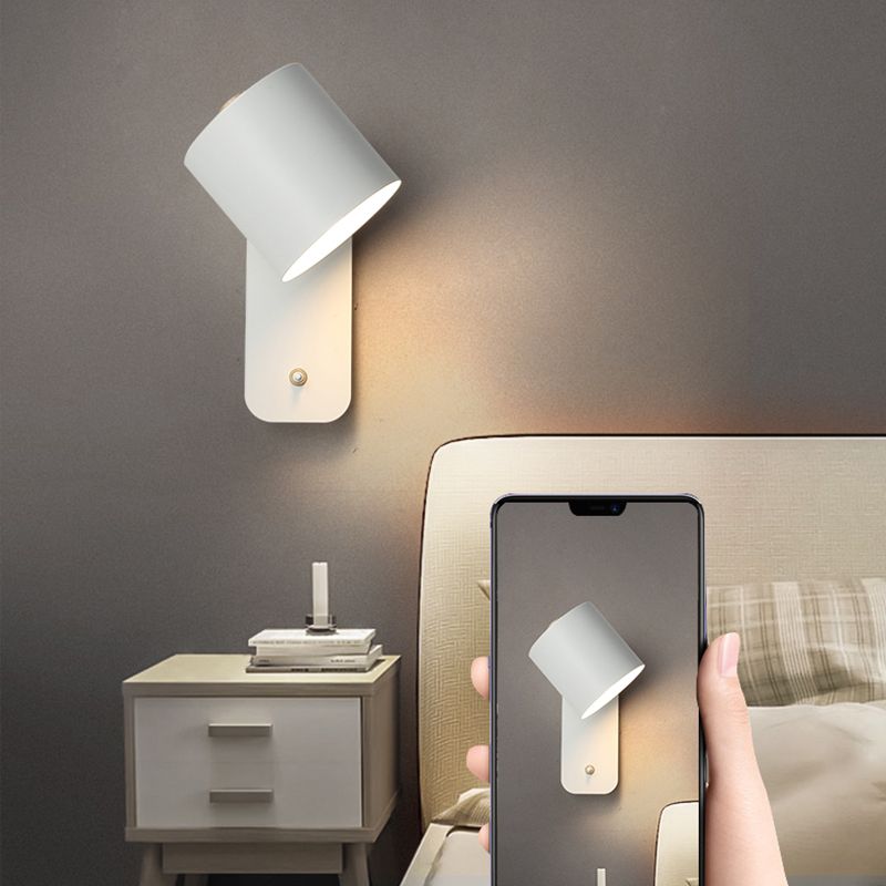 Nordic Style Colorful Wall Light Cylinder Shape Adjustable Wall Lamp for Bedroom