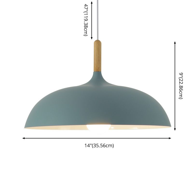 Bowl Shape Contemporary Macron One Head Metal Hanging Lamp Kit for Bedroom Dinning Room