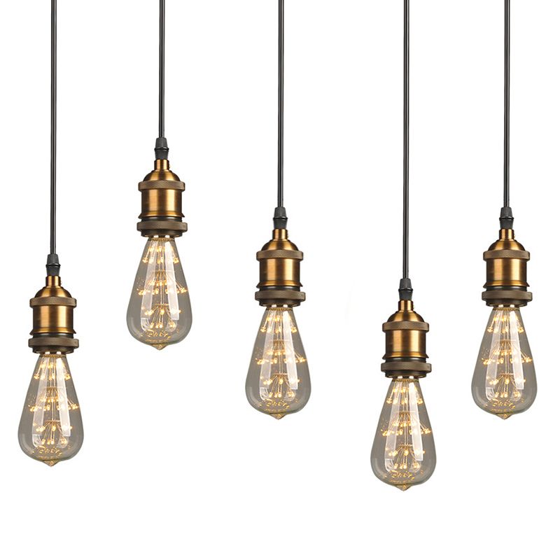 Lampada in metallo aperto Accogliente Accogliente Farmhouse Style Hanging Lampada in nero