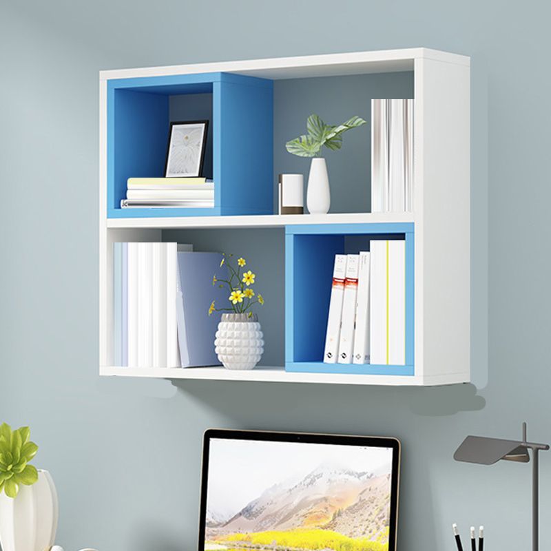 Modern Engineered Wood Book Shelf Wall Mounted Closed Back Shelf Bookcase for Home