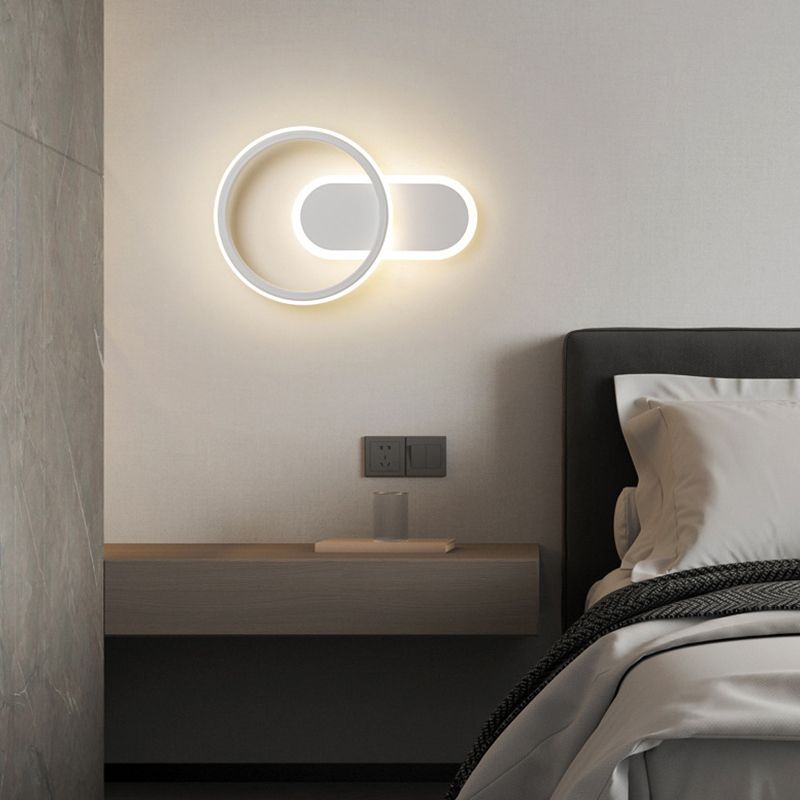 Single White Modernism Wall Mounted Sconce LED Statement Wall Light