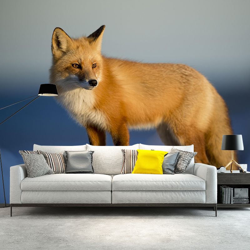 Photography Mural Wall Decor Red Fox Mildew Resistant Living Room Wall Mural Wall Art