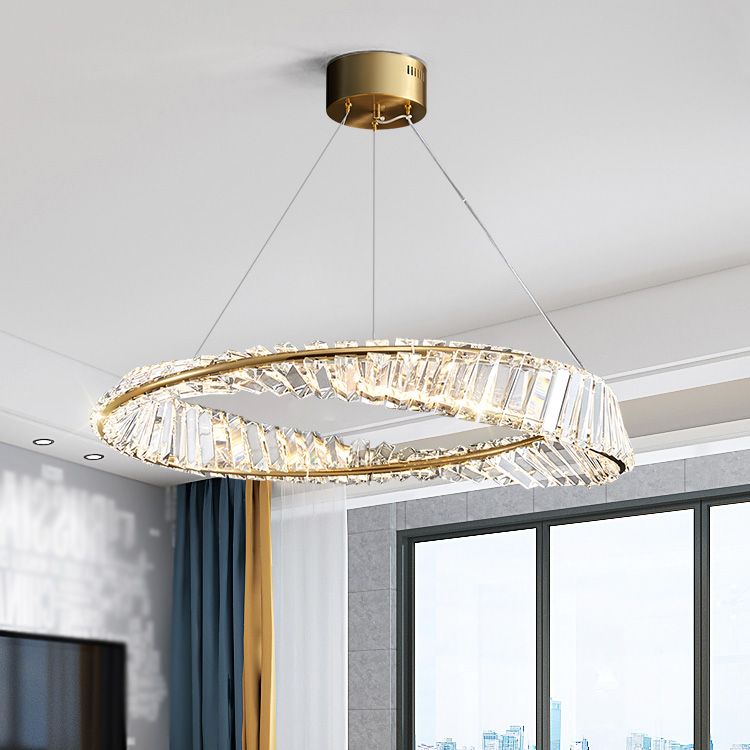 Light Luxury Style LED Pendant Chandelier Light Crystal Ceiling Pendant Light