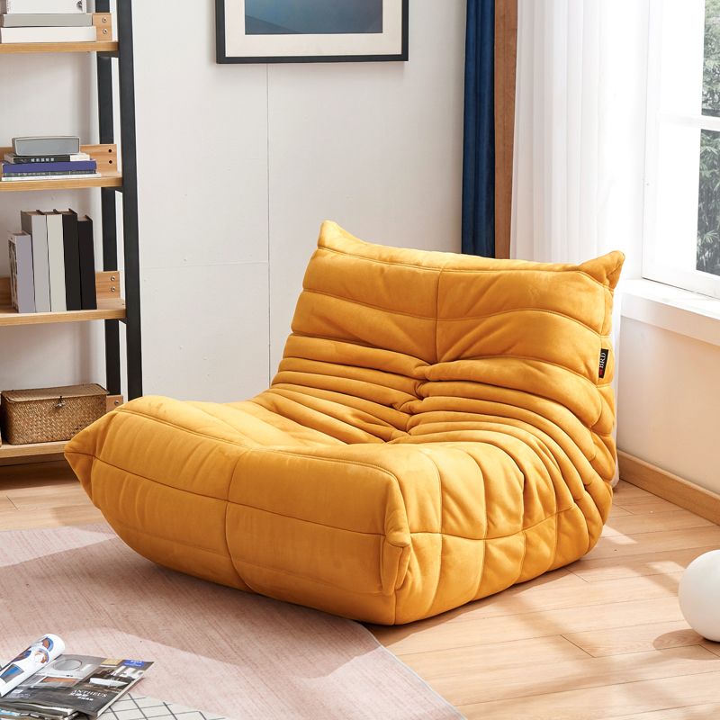 Modern Sewn Pillow Back Chair Solid Color Upholstered Armless Chair
