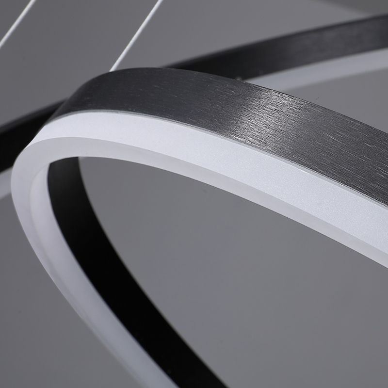 Orbiculaire schaduw Kroonluchter Lichten Moderne metalen kroonluchter verlichtingsarmaturen in zwart