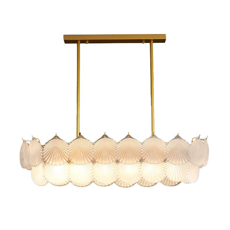 Vidrio 6 luces Modernas luces de la isla Luz de colmillo de oro