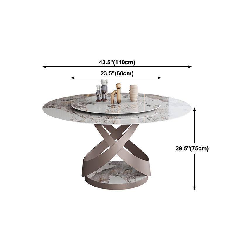 Modern Home Sintered Stone Table Round Pedestal Dining Table