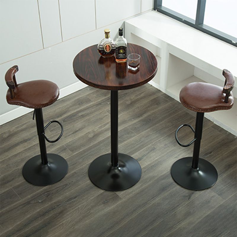 Industrial Backrest Chair with Metal Base Adjustable High Chair for Bistro Bar