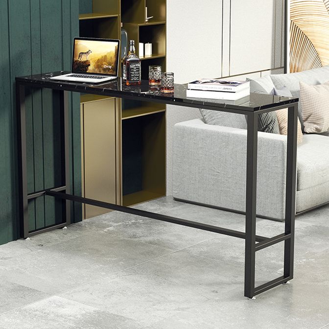 Modern Bar Table Set 1/4 Pieces Marble Counter Table with Upholstered Stools