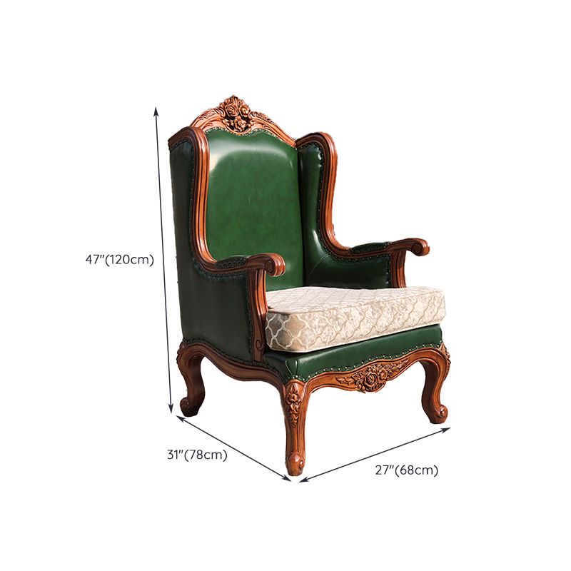 French Country Nailhead Trim Chaise Lounge Couch One Armed Lounge Chair